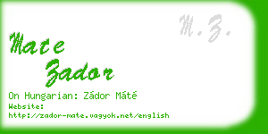 mate zador business card