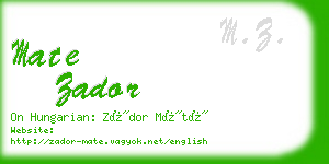 mate zador business card